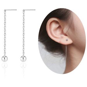 Silver earrings - thread through